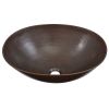 Oval Solid Copper Vessel Bathroom Sink 18 x 14