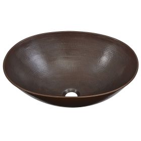 Oval Solid Copper Vessel Bathroom Sink 18 x 14
