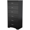 Black Wood 6-Drawer Lingerie Chest for Contemporary Bedroom