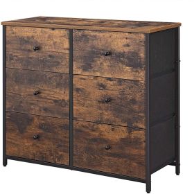 Wood Top Lightweight 6 Fabric Drawer Dresser