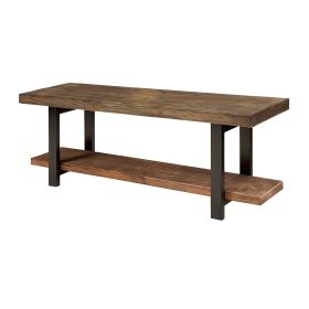 Industrial Wood & Metal Accent Bench – Rustic Style