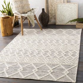 3x5 Wool Blend Area Rug Persian Grey Ivory