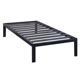 Twin Heavy Duty Metal Platform Bed Frame with Steel Slats