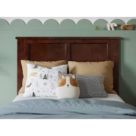 44" Solid Wood Twin Headboard Walnut USB