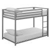 Low Profile Twin Silver Metal Bunk Bed