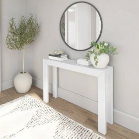 Solid Wood Modern Console Table in White Finish