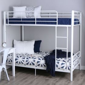 Twin Over Twin White Metal Bunk Bed
