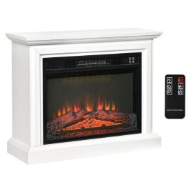 31-Inch White Electric Fireplace Heater with Mantel & Remote