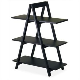 Black A-Frame Ladder Shelf with 3 Curved Shelves