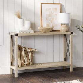Industrial Farmhouse Entryway Sofa Table in White Oak