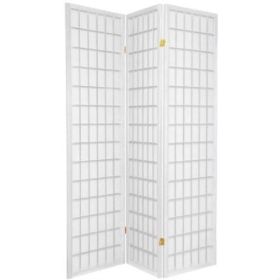 White 3-Panel Japanese Shoji Room Divider Screen