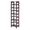 Narrow 4-Shelf Espresso Wood Ladder Bookcase