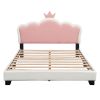 Princess Crown Upholstered Twin Bed in Blush Pink Princess Crown Upholstered Twin Bed in Blush Pink