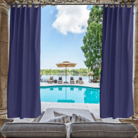 50x120 Outdoor Patio Sun Shade Curtains (Option: Dark Blue)