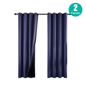 52x63 Polyester Blackout Curtains Thermal Set 2 (Option: Dark Blue)