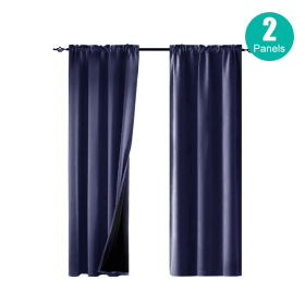 52x63 Rod Pocket Blackout Curtains Set 2 (Option: Dark Blue)