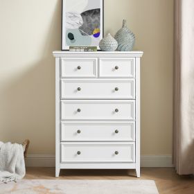 6 Drawer Dresser (Material: MDF, Color: White)