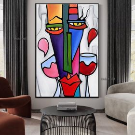 Handmade Picasso Abstract Figures Picture Blending In Face Wall Art Picture Handpainted Canvas Painting Living Room Decoration Home Living Room c (size: 100x150cm)