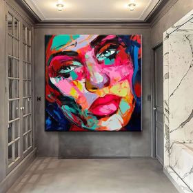 Handmade Face Oil Painting On Canvas Wall Art Decoration Modern Abstract Figure Pictures Home Decor Living Room hallway bedroom luxurious decorat (size: 100x100cm)