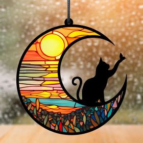 1pc color commemorative cat and dog UV printed acrylic hanging decoration for home window decoration pendant (Color: TYU400)